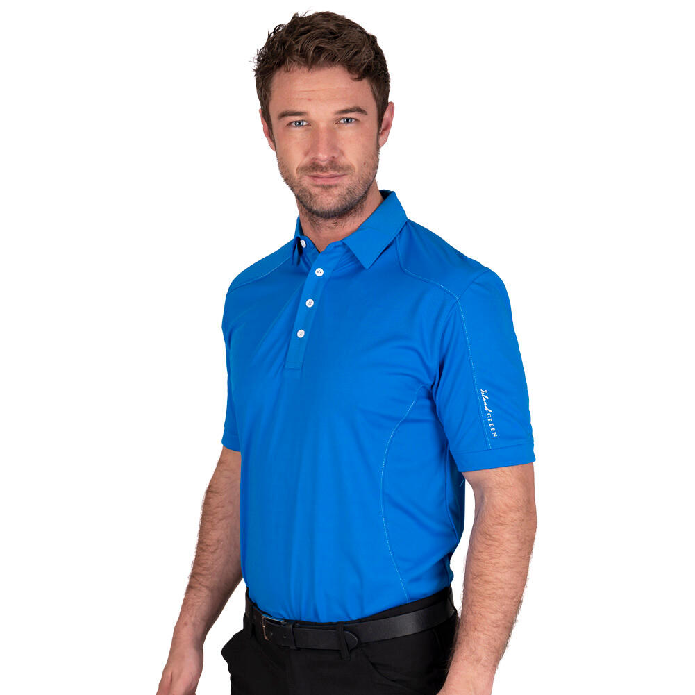 ISLAND GREEN Mens Top Stitch Golf Polo Shirt