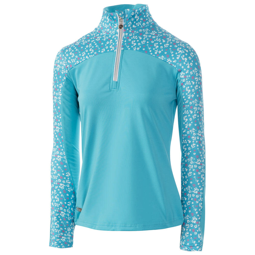 Ladies Floral Print Quick Dry Golf Top Layer 1/3