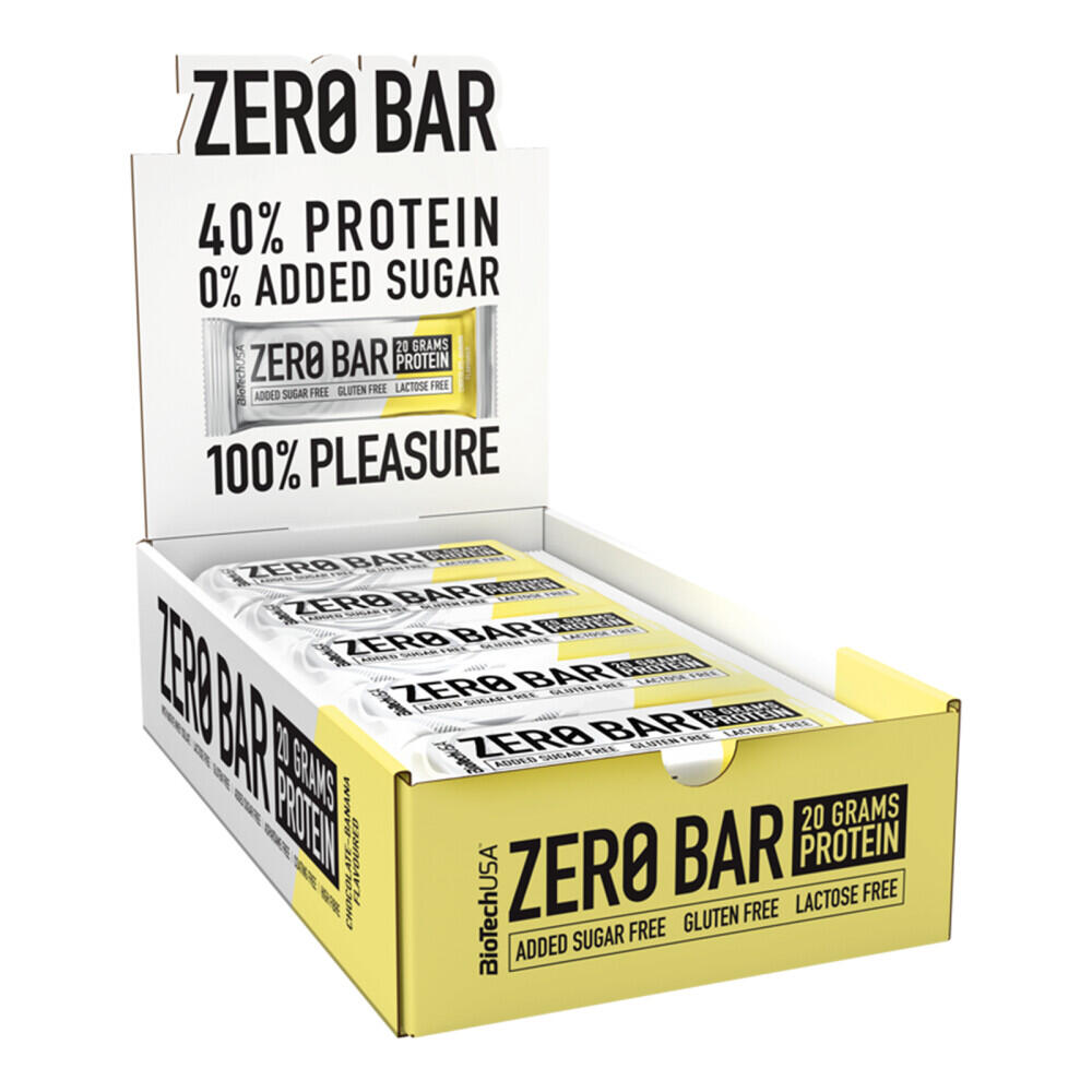 BIOTECHUSA Barrette proteiche - Zero Bar - Cioccolato e Banana Confezione da 20