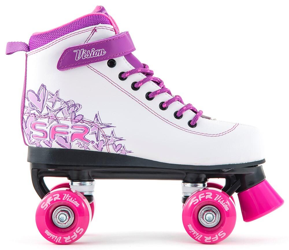 SFR Vision II White/Pink Kids Quad Roller Skates