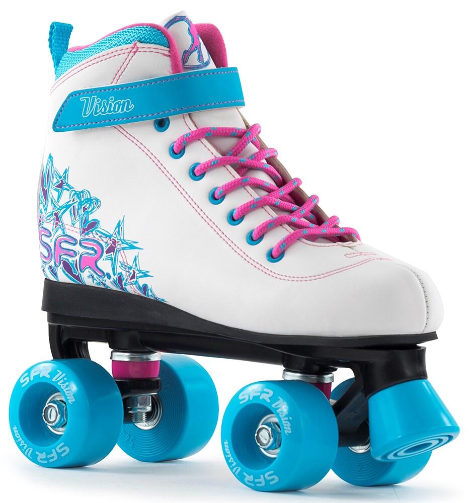 Vision II White/Blue Kids Quad Roller Skates 2/3