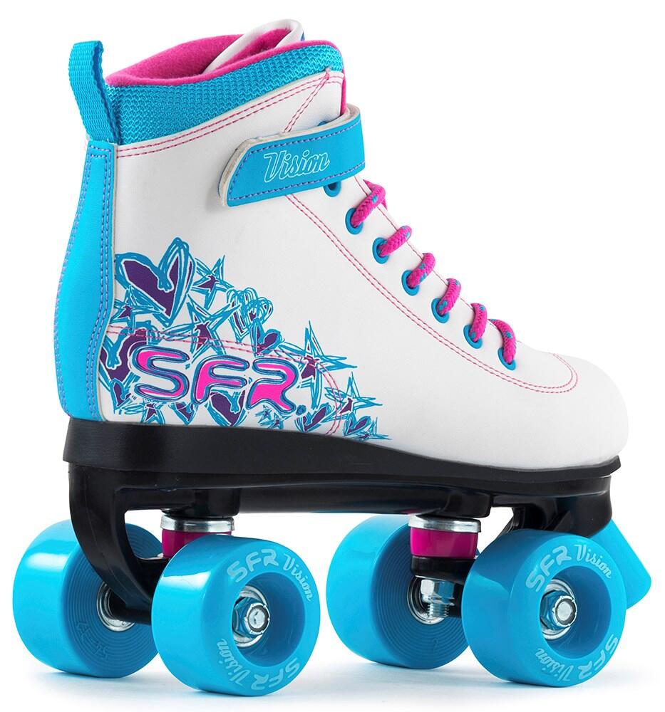 Vision II White/Blue Kids Quad Roller Skates 3/3