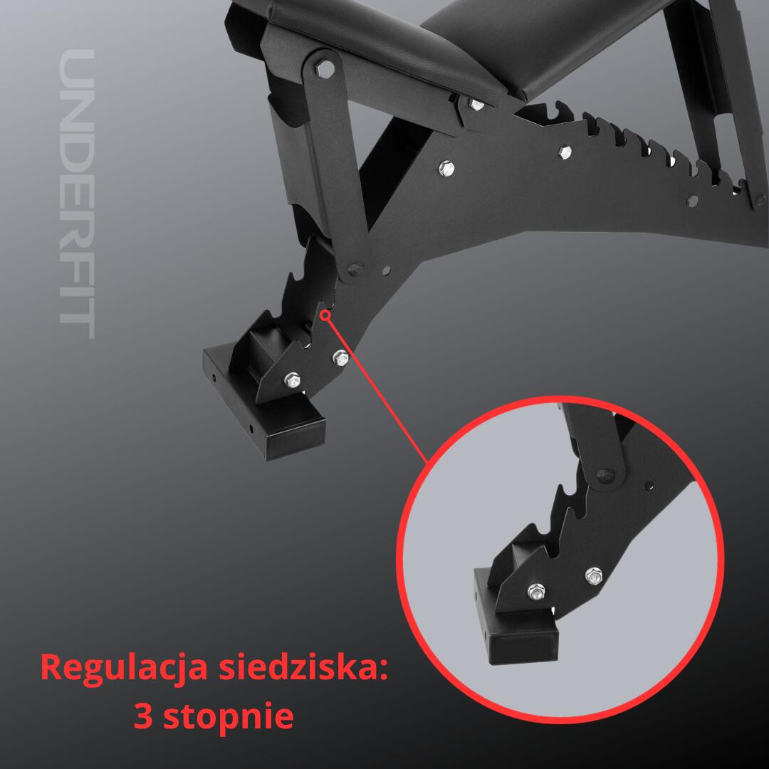 Ławka treningowa regulowana dwustronnie UNDERFIT czarna 6/8