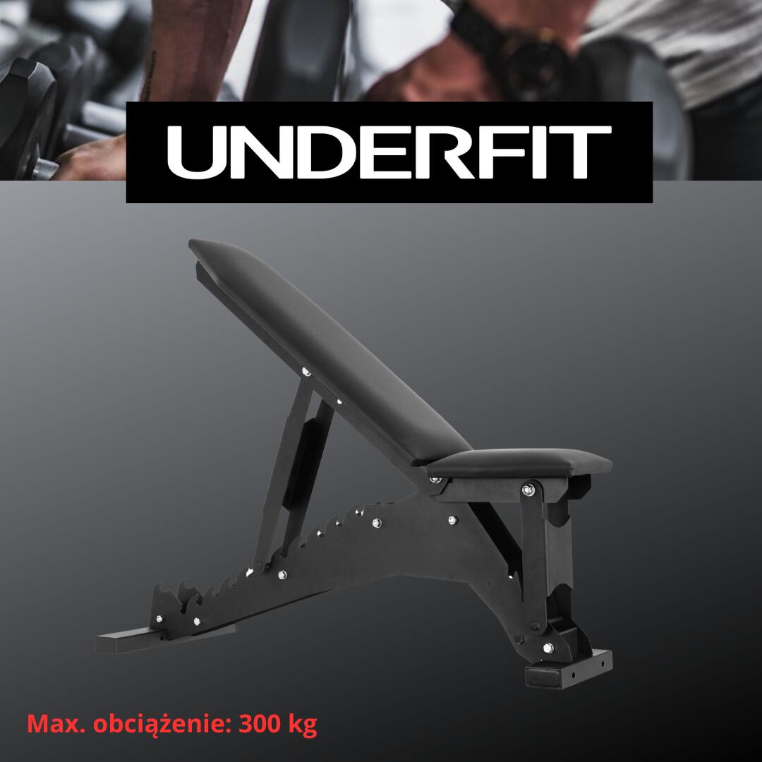 Ławka treningowa regulowana dwustronnie UNDERFIT czarna 5/8