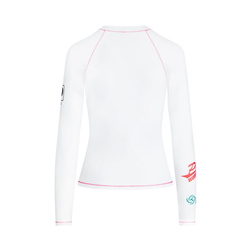 LADIES RACING LONG SLEEVE HIGH NECK SUN PROTECTION TOP - WHITE