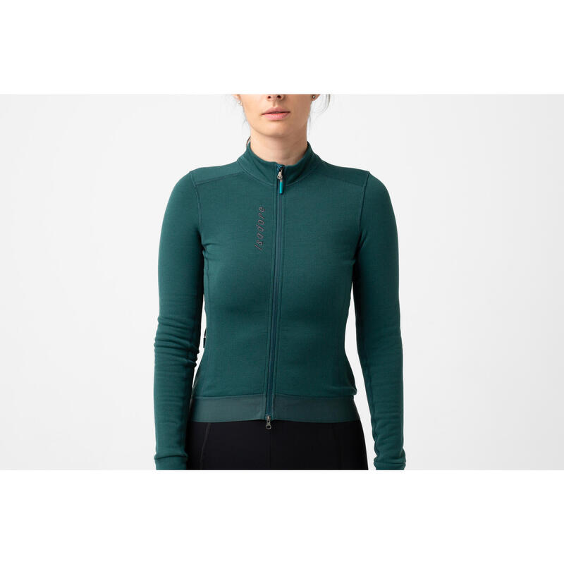 Maillot à manches longues de cyclisme pour femmes Hiver Profond Mousse Marine