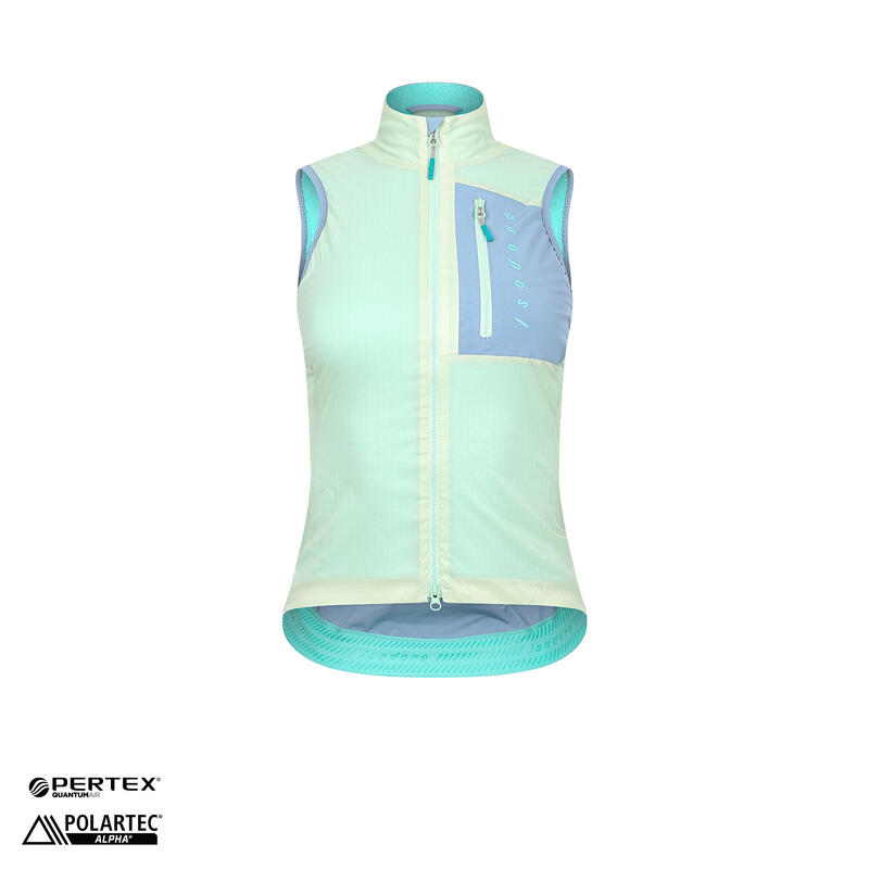 Gilet da ciclismo da donna Isolato Alternative Verde Acqua