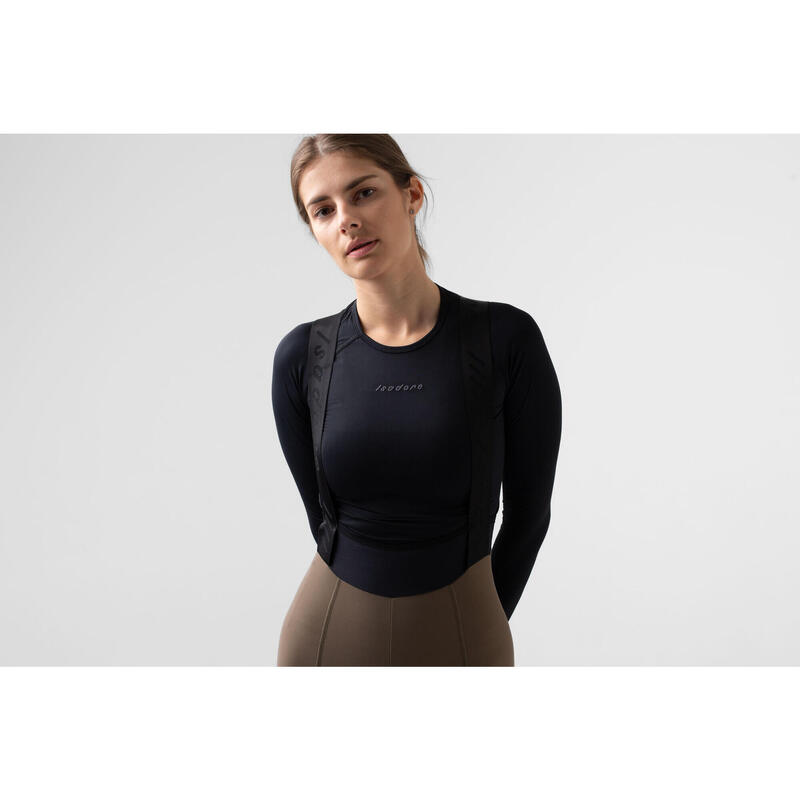 Maglia intima a maniche lunghe da ciclismo da donna Thermal Nero