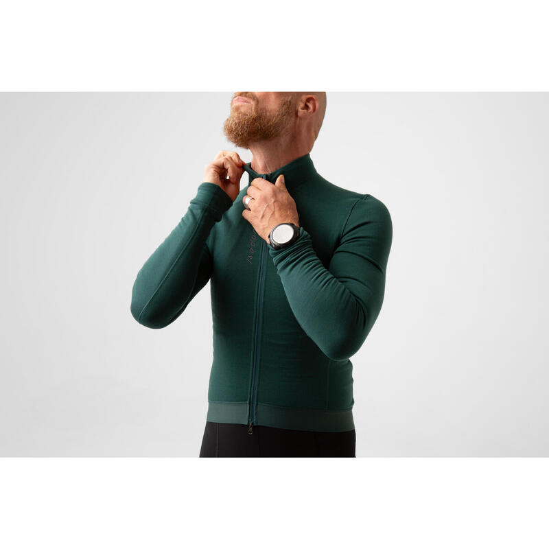 Maglia a manica lunga da ciclismo da uomo Inverno Profondo Muschio Marino