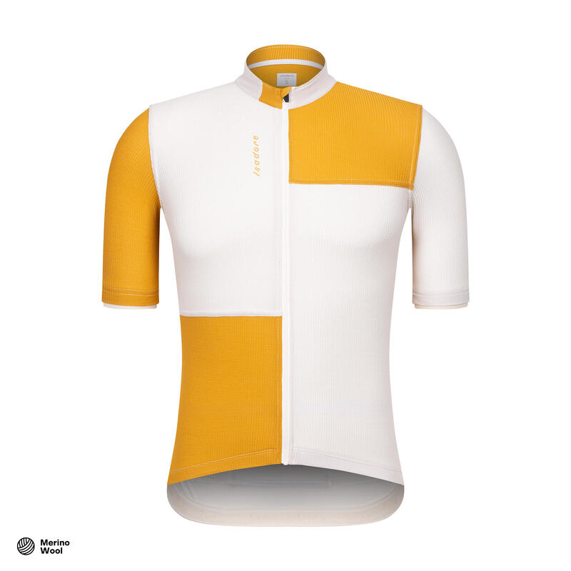 Maglia a manica corta da ciclismo da uomo Patchwork Light Luna / Tè Chai