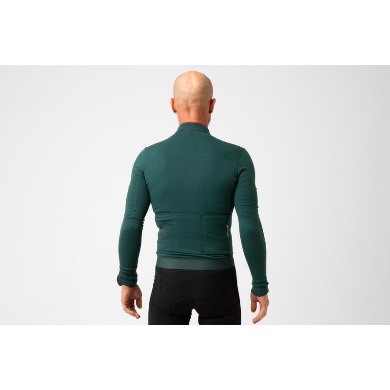 Maglia a manica lunga da ciclismo da uomo Inverno Profondo Muschio Marino