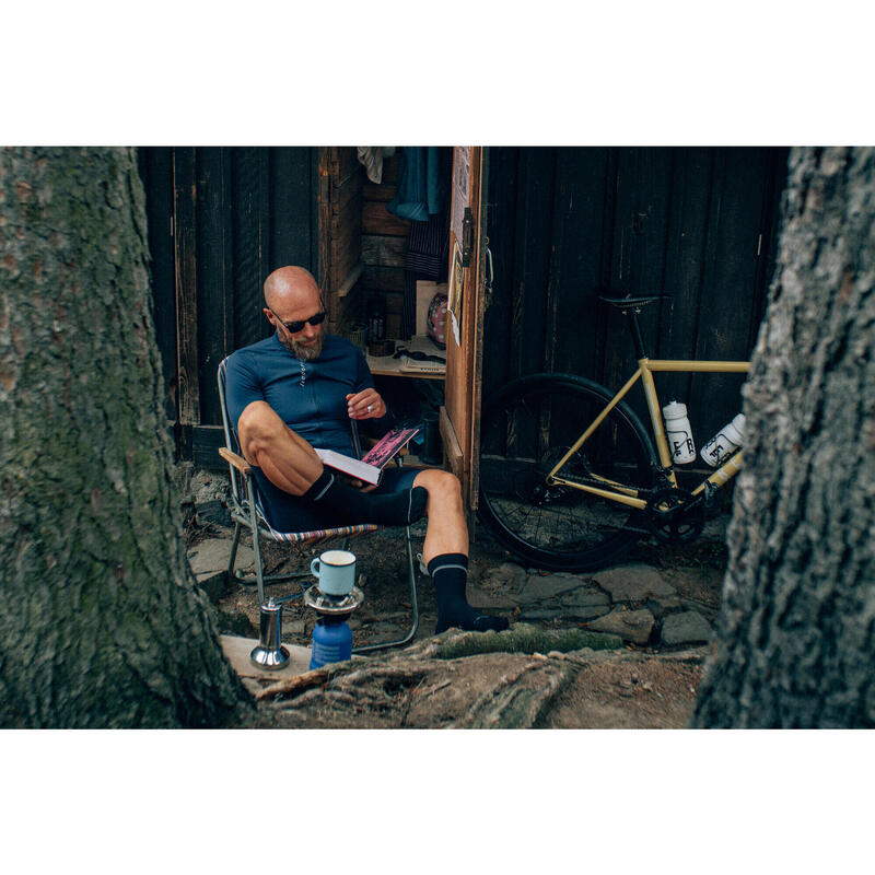 Maillot à manches longues de cyclisme pour hommes Thermique Bleu Indigo