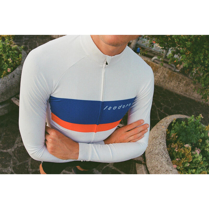 Maglia a manica lunga da ciclismo da uomo Czech Republic Gravel WC Bianco