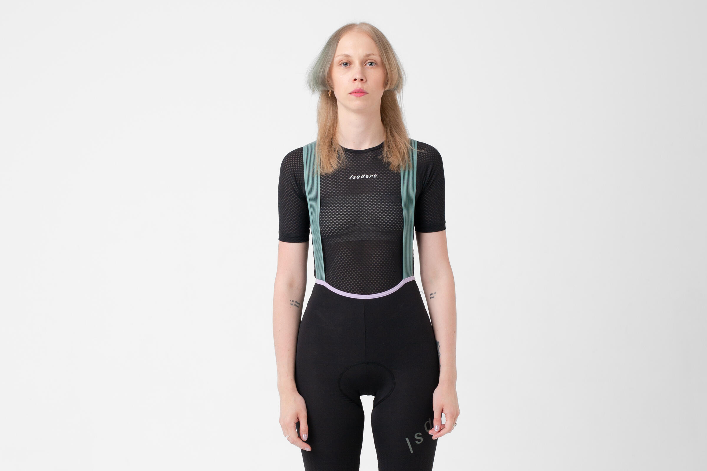 Sous-couche à manches courtes de cyclisme pour femmes Léger Noir 3/6