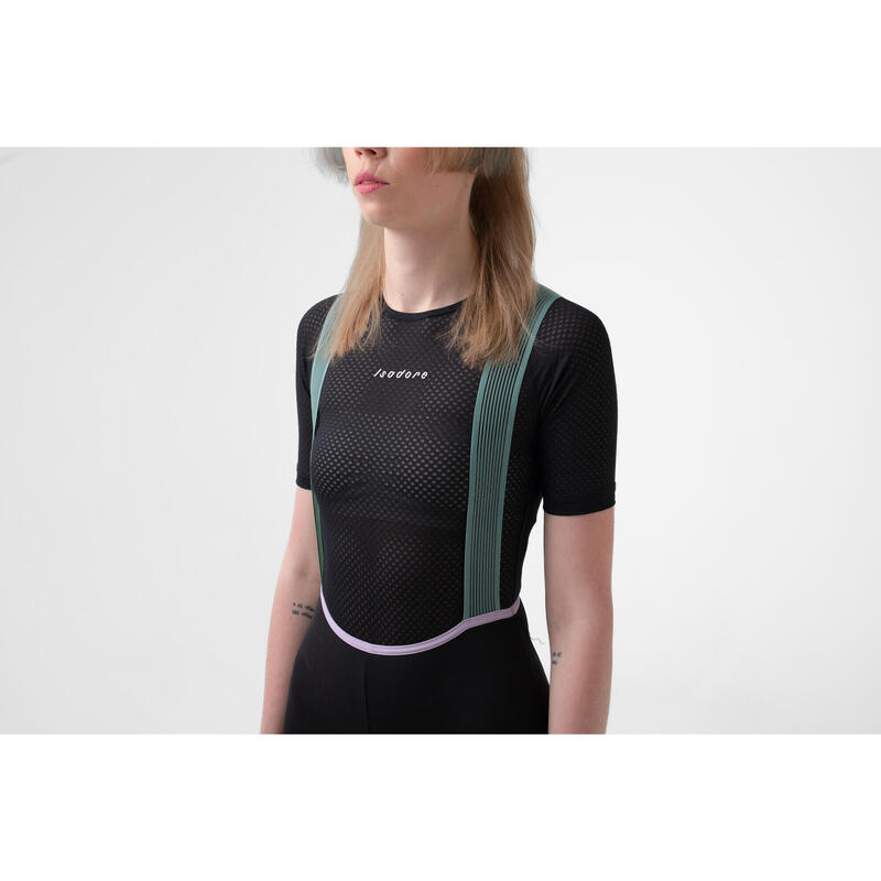 Dames wieler Shirt met korte mouwen als baselayer Licht Zwart