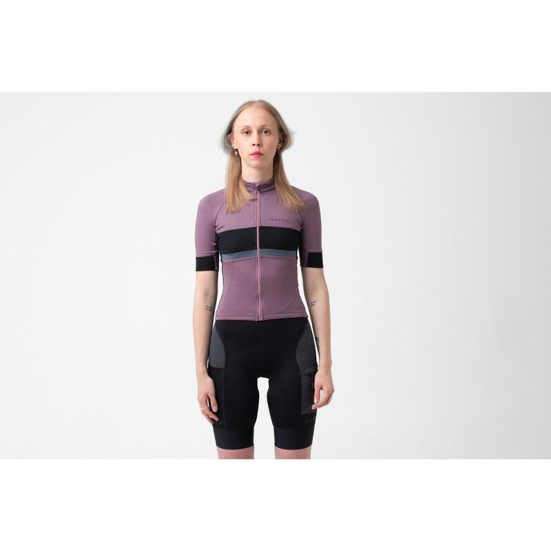 Maillot à manches courtes de cyclisme pour femmes Gravel Crépuscule Arctique