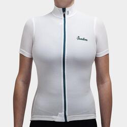 Maillot à manches courtes de cyclisme pour femmes Woolight Blanc Lumineux