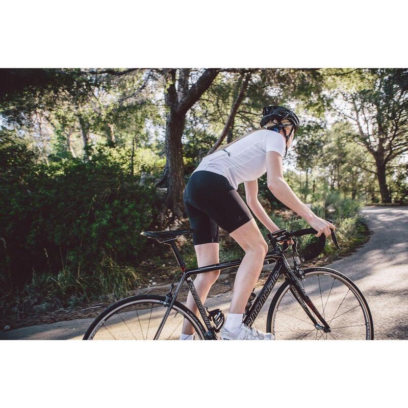 Maillot à manches courtes de cyclisme pour femmes Woolight Blanc Lumineux