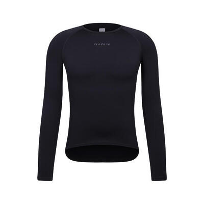 Herren Rad Langarm Unterhemd Thermal Schwarz