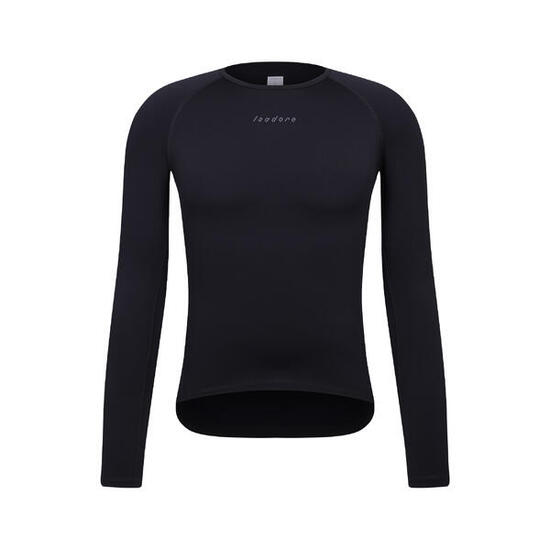Herren Rad Langarm Unterhemd Thermal Schwarz