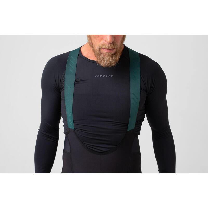 Herren Rad Langarm Unterhemd Thermal Schwarz