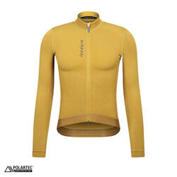 Maillot à manches longues de cyclisme pour hommes Hiver Profond Olive Écru