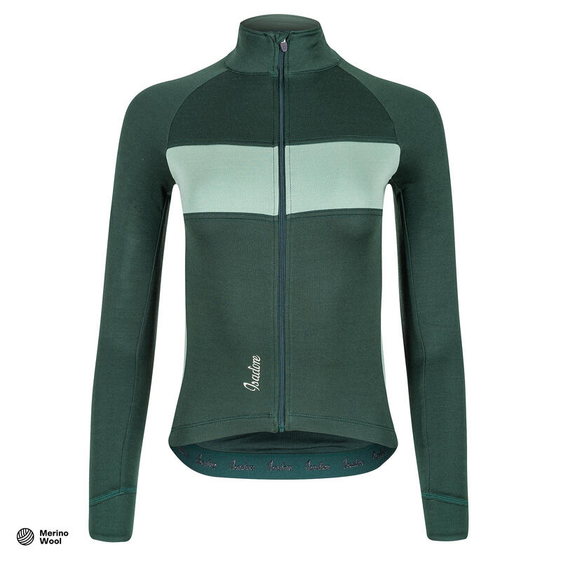 Maillot à manches longues de cyclisme pour femmes Thermique Signature Vert