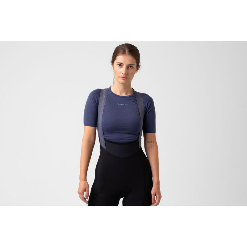 Dames wieler Shirt met korte mouwen als baselayer Merino Kroonblauw