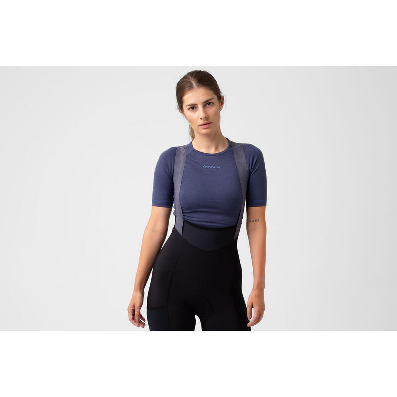 Dames wieler Shirt met korte mouwen als baselayer Merino Kroonblauw