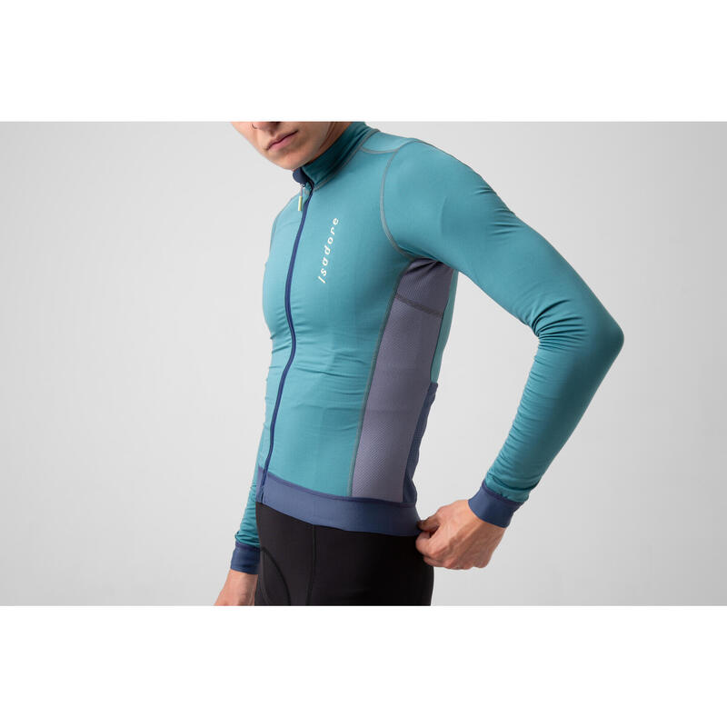 Maillot De Cyclisme Manches Longue Homme + Pantalons à Bretelle Vélo GEL Silicone Ensemble De