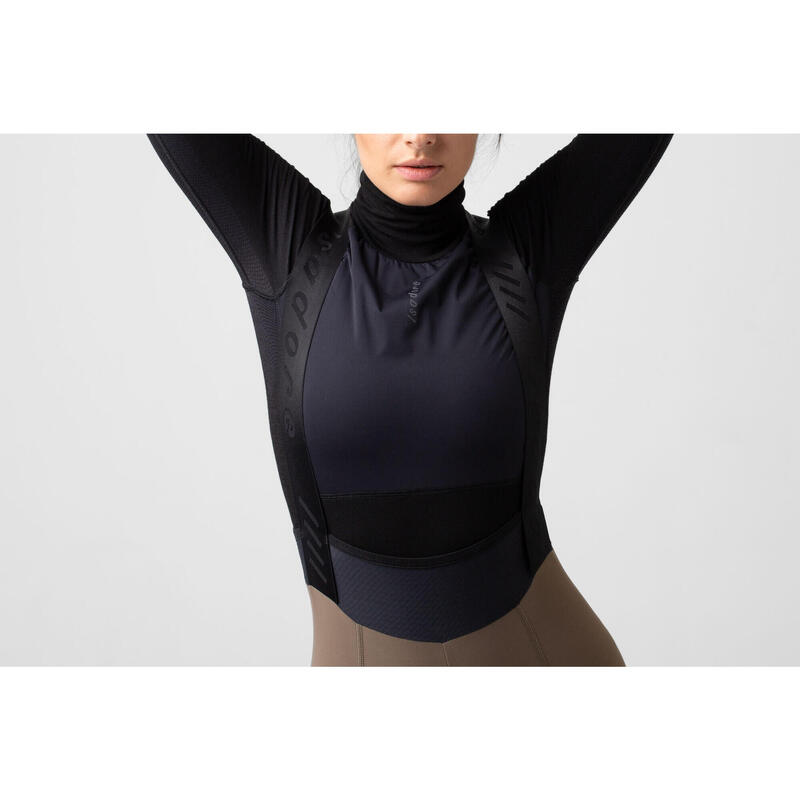 Sous-couche à manches longues de cyclisme pour femmes Hiver Wind Block Noir