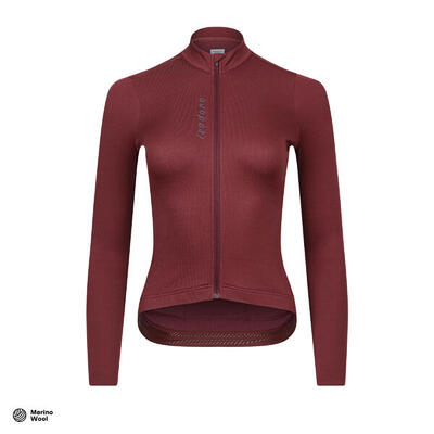 Maglia a manica lunga da ciclismo da donna Termico Signature Mogano Rosso