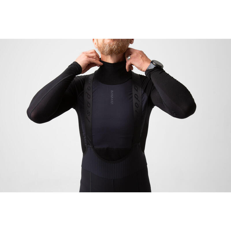 Sous-couche à manches longues de cyclisme pour hommes Hiver Wind Block Noir