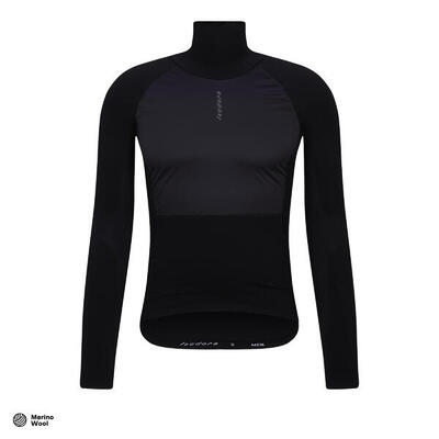 Maglia intima a maniche lunghe da ciclismo da uomo Inverno Wind Block Nero