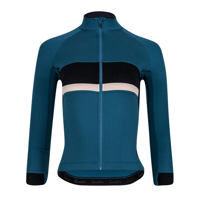 Maillot à manches 3/4 de cyclisme pour femmes Gravel Corail Bleu/Crème de Menthe