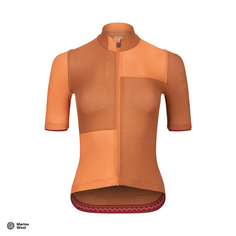 Maillot à manches courtes de cyclisme pour femmes Huile d'Argan / Coup de Soleil