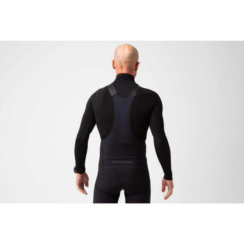 Maglia intima a maniche lunghe da ciclismo da uomo Inverno Wind Block Nero