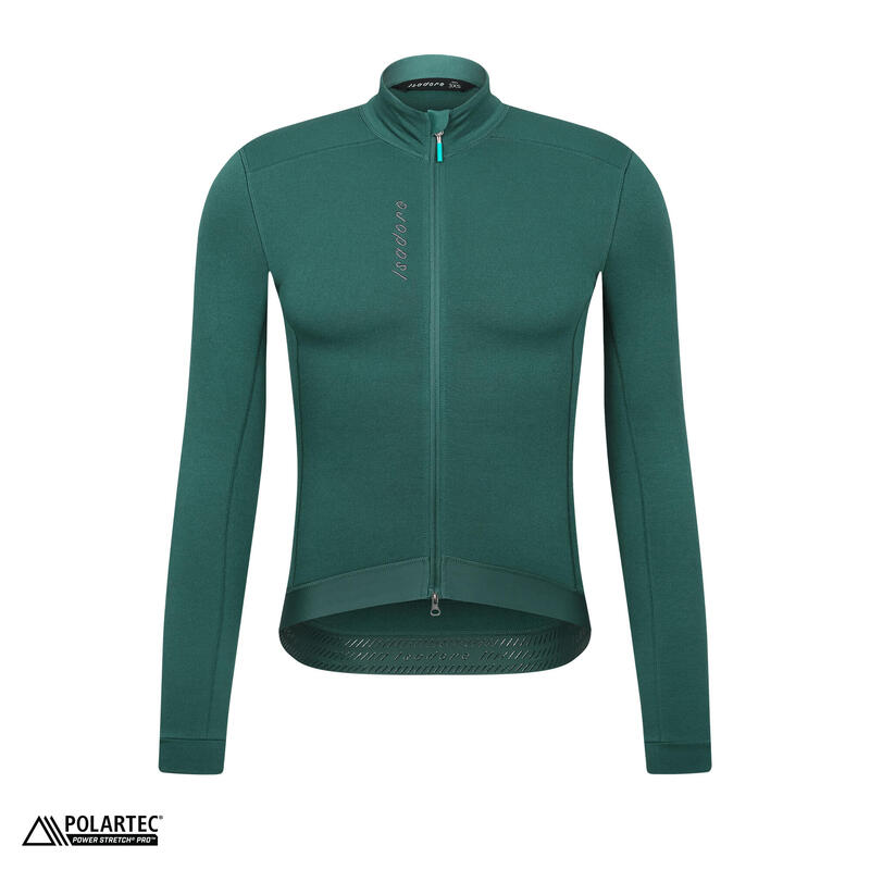 Maglia a manica lunga da ciclismo da uomo Inverno Profondo Muschio Marino