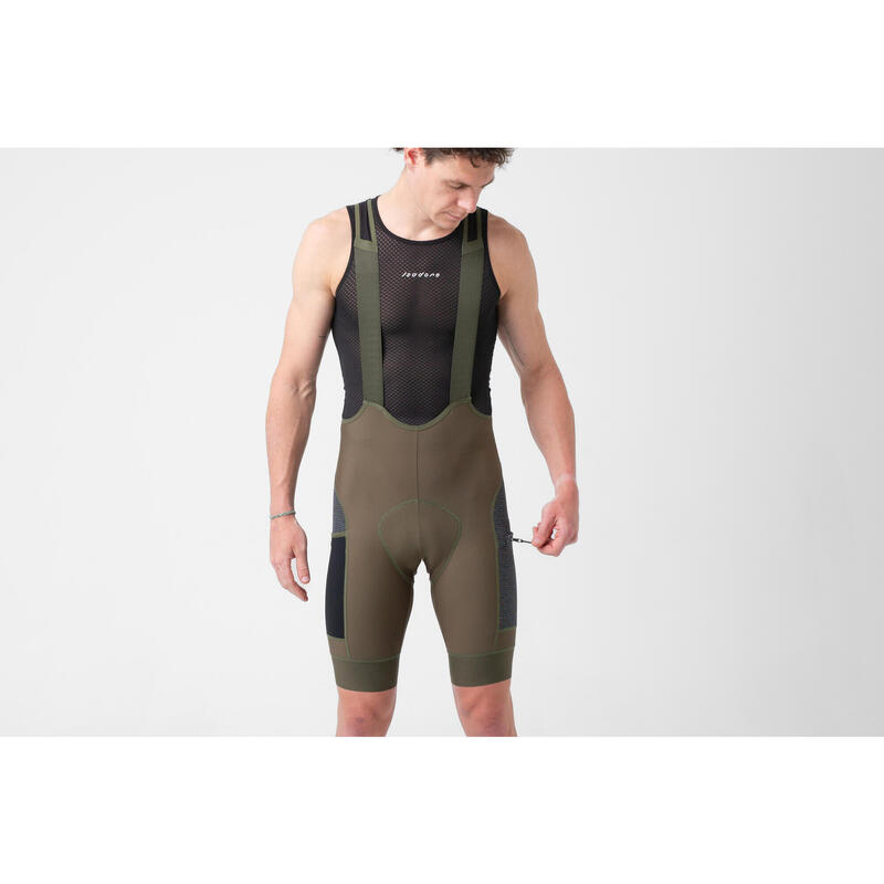 Heren wieler Bibshorts Cargo Gravel Cargo Overlevende Groen