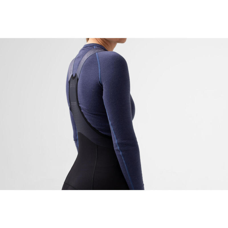 Maglia intima a maniche lunghe da ciclismo da donna Merino Blu Corona