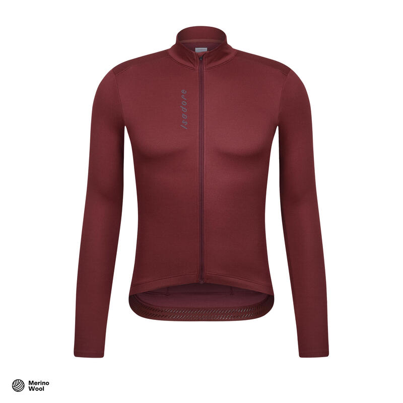 Maglia a manica lunga da ciclismo da uomo Termico Signature Mogano Rosso