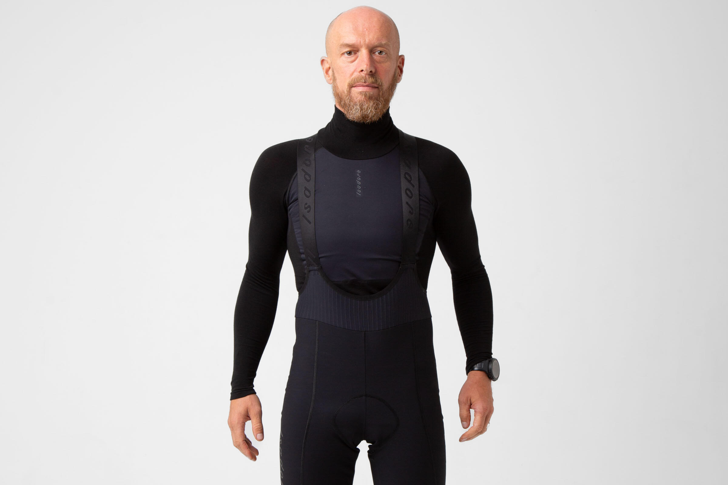 Maglia intima a maniche lunghe da ciclismo da uomo Inverno Wind Block Nero 3/6
