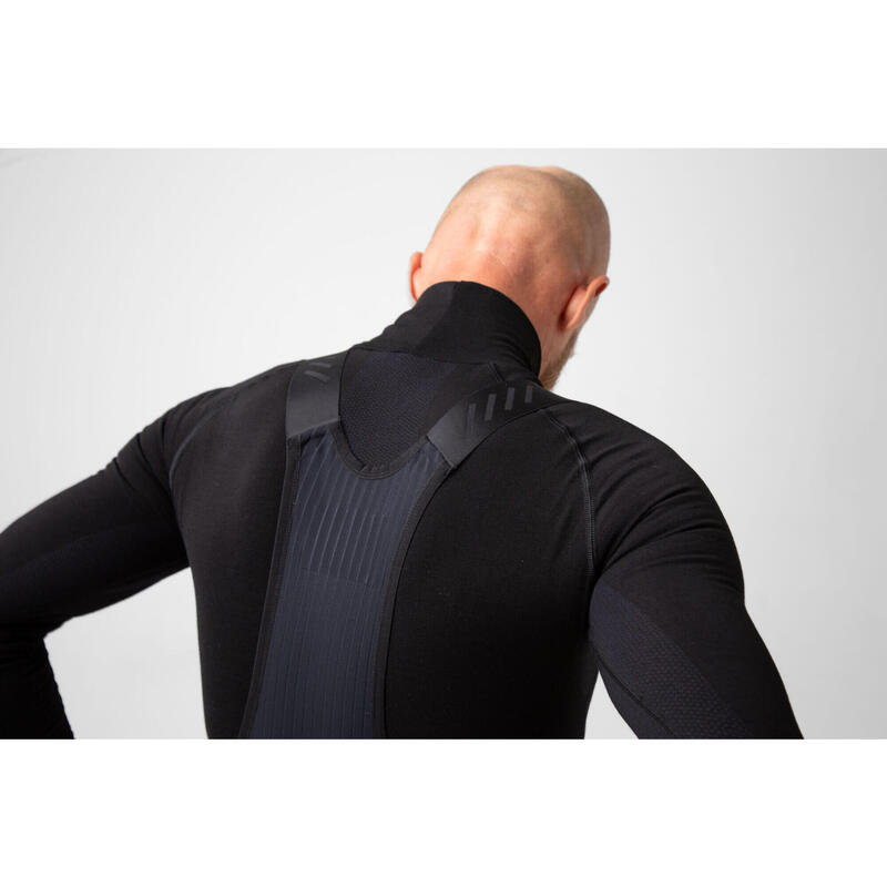 Heren wieler Longsleeve baselayer Winter Wind Block Zwart