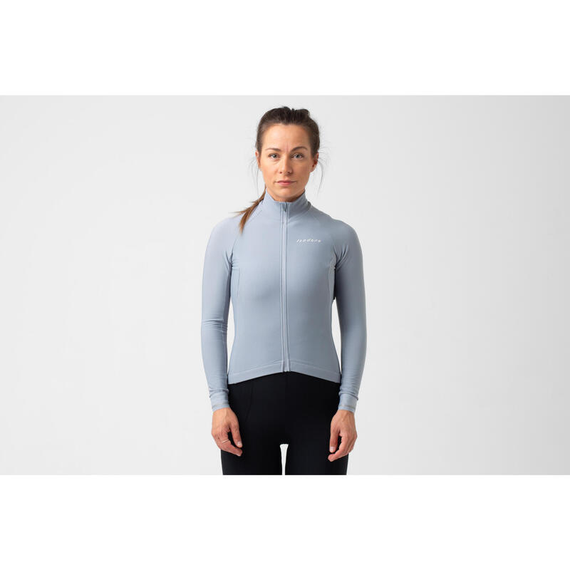 Damen Rad Langarmtrikot Winter Debut Steingrau