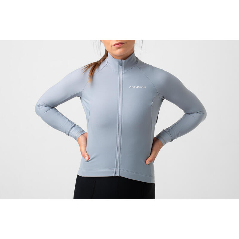 Maillot à manches longues de cyclisme pour femmes Hiver Debut Gris Pierre