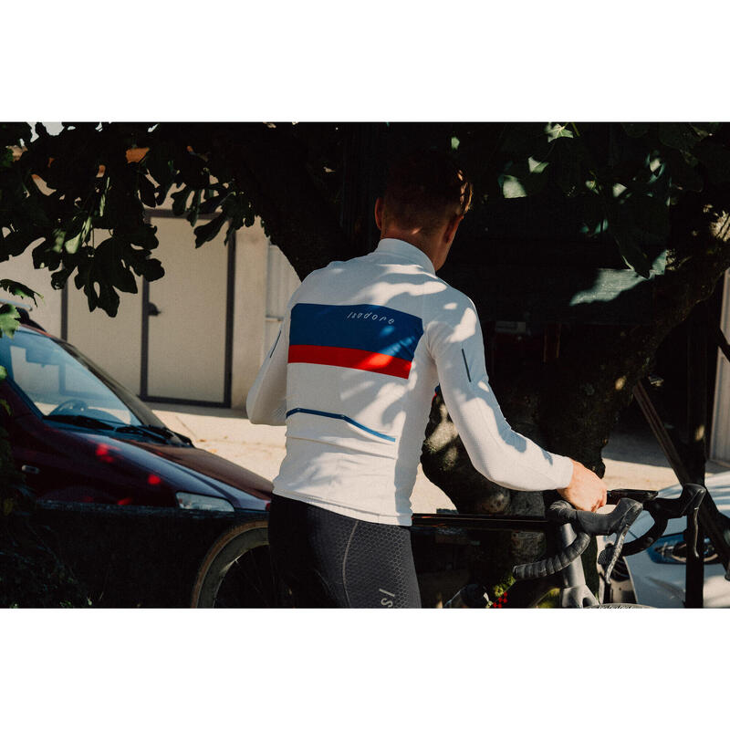 Maillot à manches longues de cyclisme pour hommes Gravel Worlds Blanc