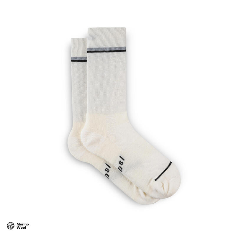 Calze da ciclismo unisex Inverno Merino Bianco