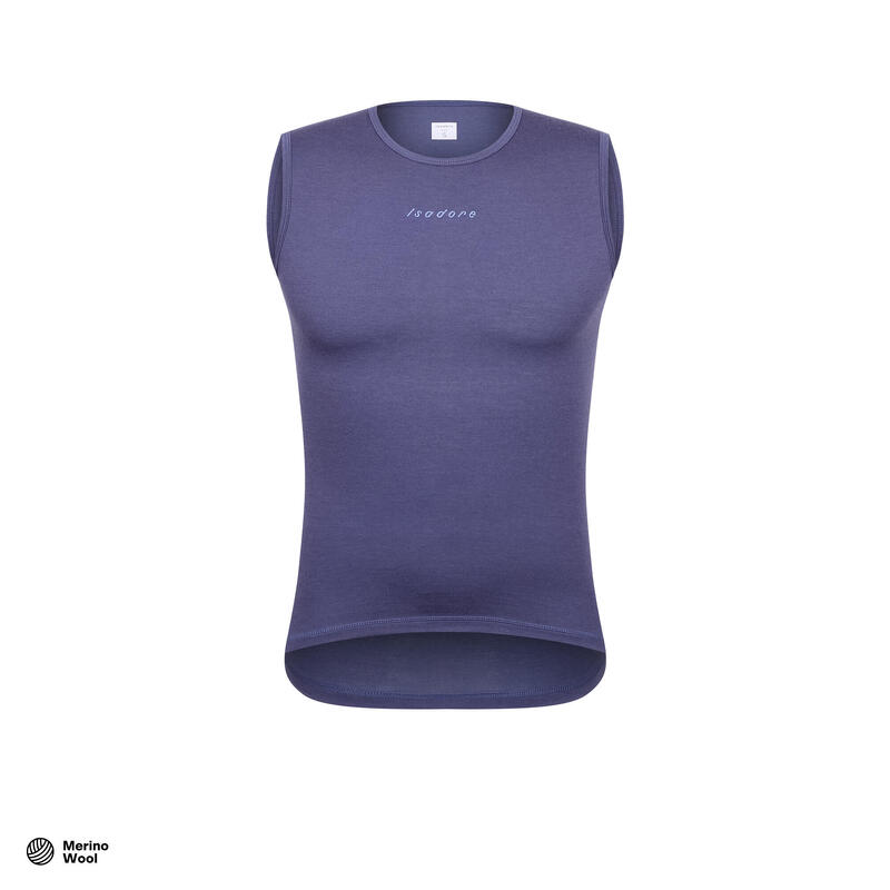 Heren wieler Mouwloze baselayer Merino Kroonblauw