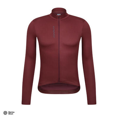 Herren Rad Langarmtrikot Thermisch Signature Rotes Mahagoni
