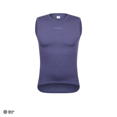 Maglia intima senza maniche da ciclismo da uomo Merino Blu Corona